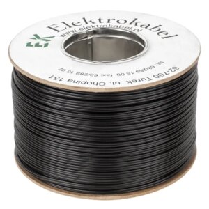 Cablu 10m difuzor cupru 2x1mm2 SMYP plat cu izolatie PVC negru Cabletech KAB0574-10