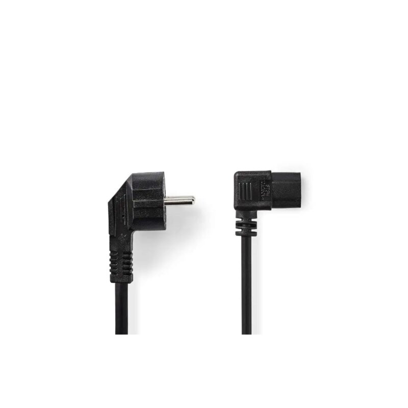 Cablu de alimentare calculator Schuko 90 grade tata - CCE 90 grade mama IEC-320-C13 1.5m negru Well CABLE-713-1.5-WL