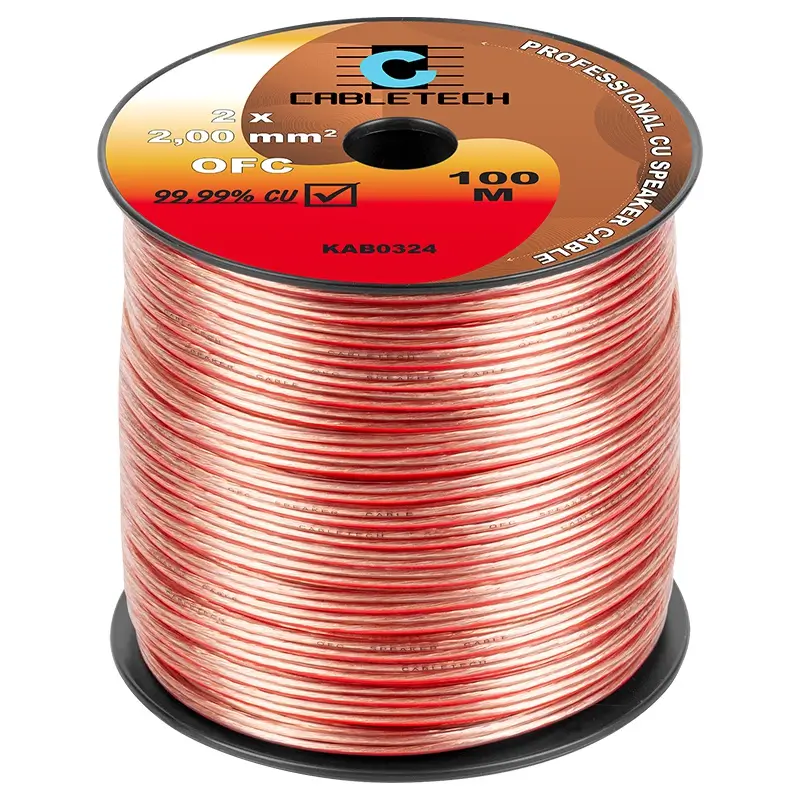 Cablu difuzor OFC cupru 2x2mm2 transparent 1m Cabletech KAB0324-1 Cablu difuzor OFC cupru 2x2mm2 transparent 1m Cabletech KAB0324-1