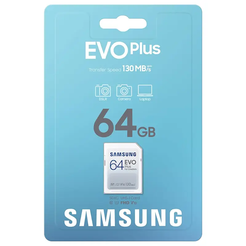 Card SDXC 64GB Samsung EVOPlus 130MB/s class 10 FFD V10 MB-SC64K/EU 1 Card Sdxc 64gb Samsung Evoplus 130mb S Class 10 Ffd V10 Mb Sc64k Eu