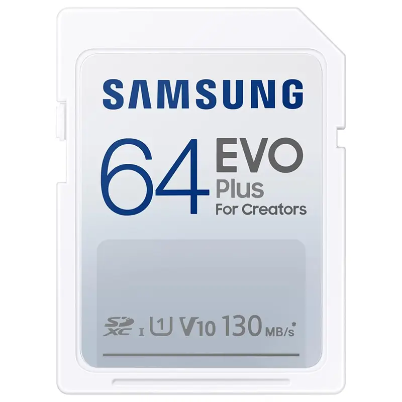 Card SDXC 64GB Samsung EVOPlus 130MB/s class 10 FFD V10 MB-SC64K/EU Card SDXC 64GB Samsung EVOPlus 130MB/s class 10 FFD V10 MB-SC64K/EU