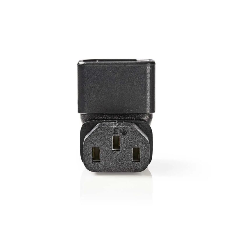 Conector alimentare IEC-320-C13 - IEC-320-C14 cotit 90 Nedis CEGB1190BK 1 conector alimentare iec 320 c13 iec 320 c14 cotit 90 nedis cegb1190bk 1