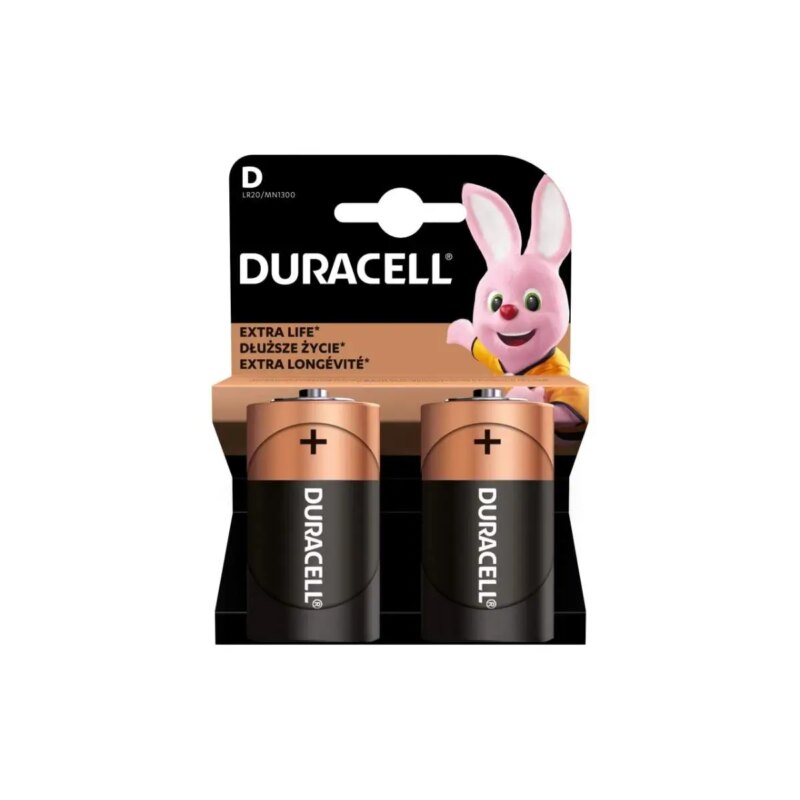 Set 2 baterii alkalina Duracell Basic LR20/MN1300 tip D 1.5V