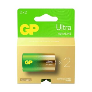 Set 2 baterii alkaline Ultra GP R20 tip D 2buc GP13AU-PGB2