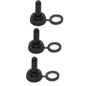 Set 3 capisoane ermetice din silicon negru pentru comutatoare cu brat 16.5x26mm M`N`C 09013-3