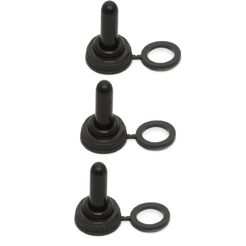 Set 3 capisoane ermetice din silicon negru pentru comutatoare cu brat 16.5x26mm M`N`C 09013-3