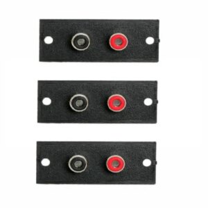 Set 3 terminale RCA x2 prize incorporabile 50x20 mm rosu /negru M`N`C 05079-3