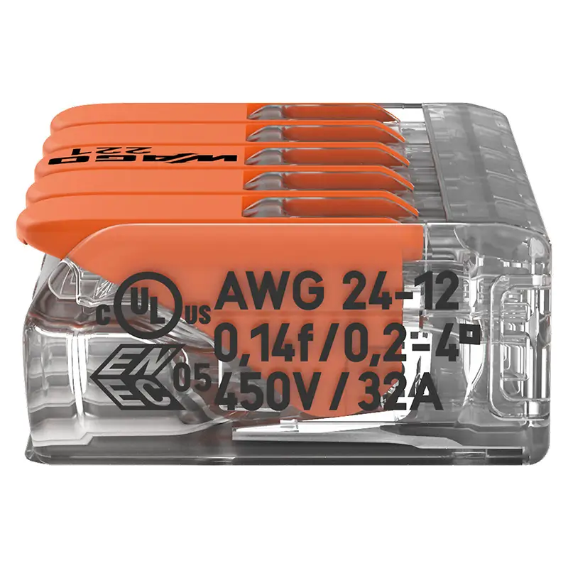 Set 8 Conectori Slim Myf 5x4mm2 32a Wago 221 415 8