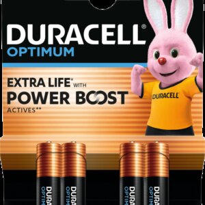 Set baterii alcaline DURACELL OPTIMUM AAA R03 4buc MX2400