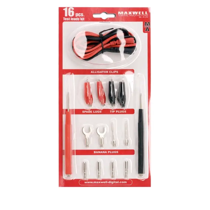 Set Cabluri De Masurare 92cm Cu Banane Si Accesorii Rapide Cu Filet Maxwell