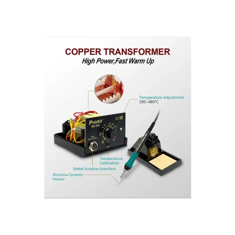 Statie de lipit cu functie de reglare temperatura Pro'sKit SS-206B 2 statie de lipit cu functie de reglare temperatura pro skit ss 206b 2