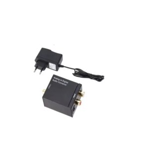 Adaptor Convertor audio ANALOG intrare 2xRCA la DIGITAL iesire TOSLINK cu alimentator 1A