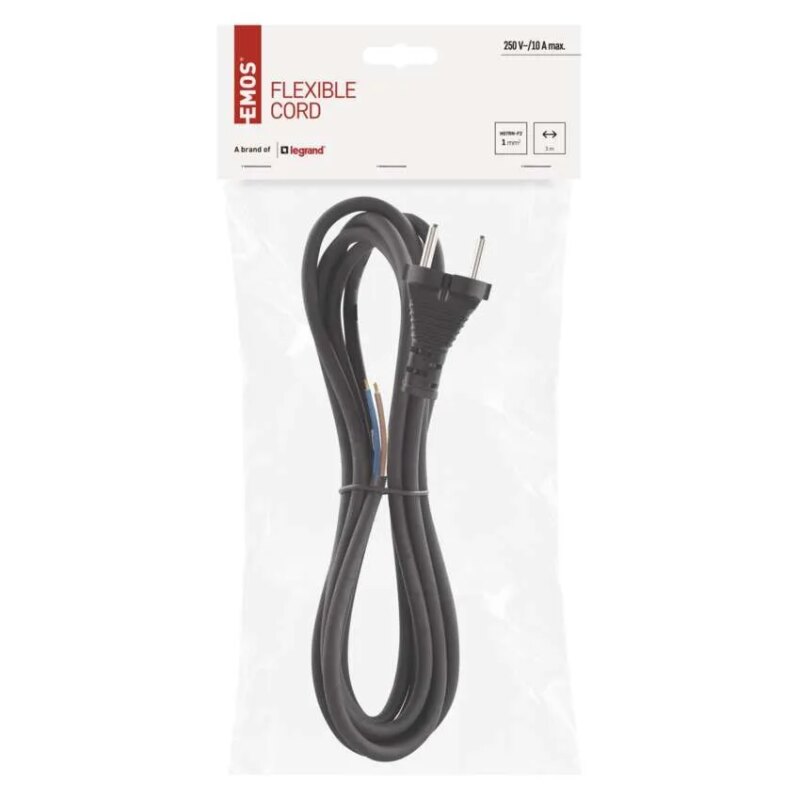 Cablu De Alimentare Emos S03031n 3m Flexibil Izolatie Cauciuc Neopren 2x1mm2 H07rn F