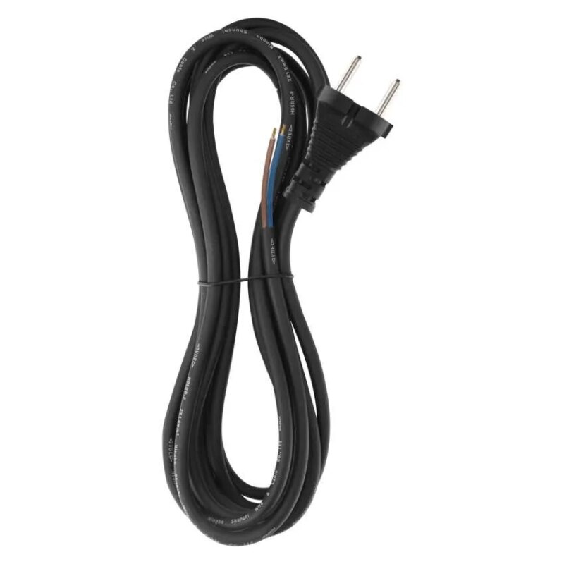 Cablu de alimentare EMOS S03050 nedetasabil flexibil izolatie cauciuc 2x1mm2 5m negru Cablu de alimentare EMOS S03050 nedetasabil flexibil izolatie cauciuc 2x1mm2 5m negru