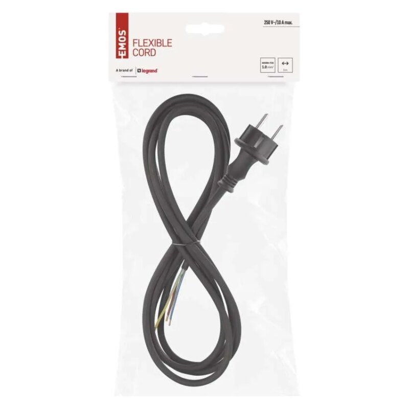 Cablu de alimentare EMOS S03130N flexibil izolatie cauciuc/neopren 3x1mm2 H05RN 3m negru 2 Cablu De Alimentare Emos S03130n Flexibil Izolatie Cauciuc Neopren 3x1mm2 H05rn 3m