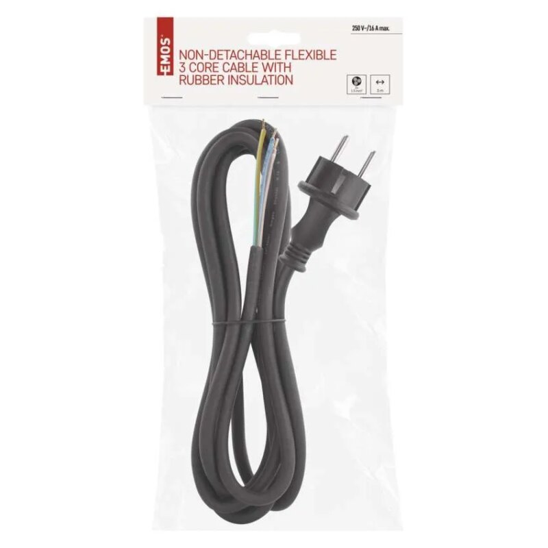 Cablu De Alimentare Emos S03230 Flexibil Izolatie Cauciuc 3x15mm2 3m