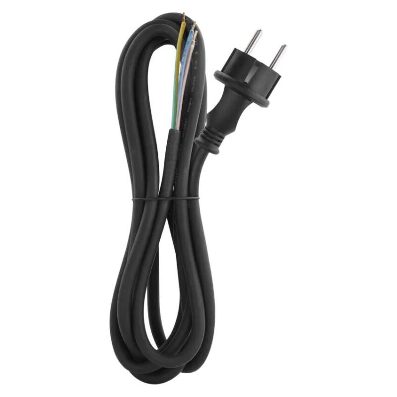 Cablu de alimentare EMOS S03230 nedetasabil flexibil izolatie cauciuc 3x1.5mm2 3m negru