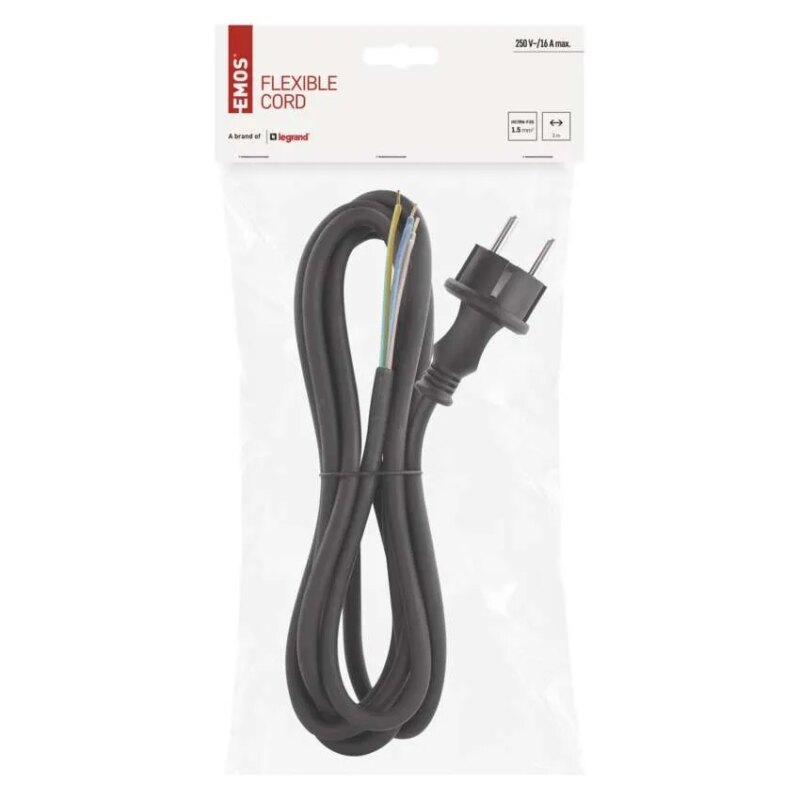 Cablu de alimentare EMOS S03230N flexibil izolatie cauciuc/neopren 3x1.5mm2 H07RN-F 3m negru 2 Cablu De Alimentare Emos S03230n Flexibil Izolatie Cauciuc Neopren 3x15mm2 H07rn F 3m