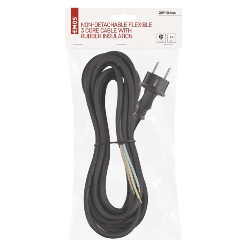 Cablu De Alimentare Emos S03250 Flexibil Izolatie Cauciuc 3x15mm2 5m