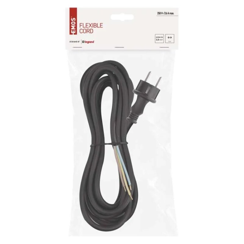Cablu de alimentare EMOS S03250N flexibil izolatie cauciuc/neopren 3x1.5mm2 H07RN-F 5m negru 2 Cablu De Alimentare Emos S03250n Flexibil Izolatie Cauciuc Neopren 3x15mm2 H07rn F 5m