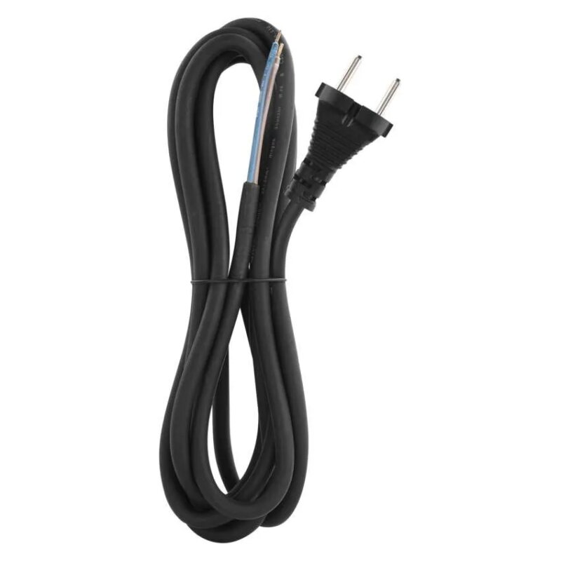 Cablu de alimentare EMOS S03330 nedetasabil flexibil izolatie cauciuc 2x1.5mm2 3m negru