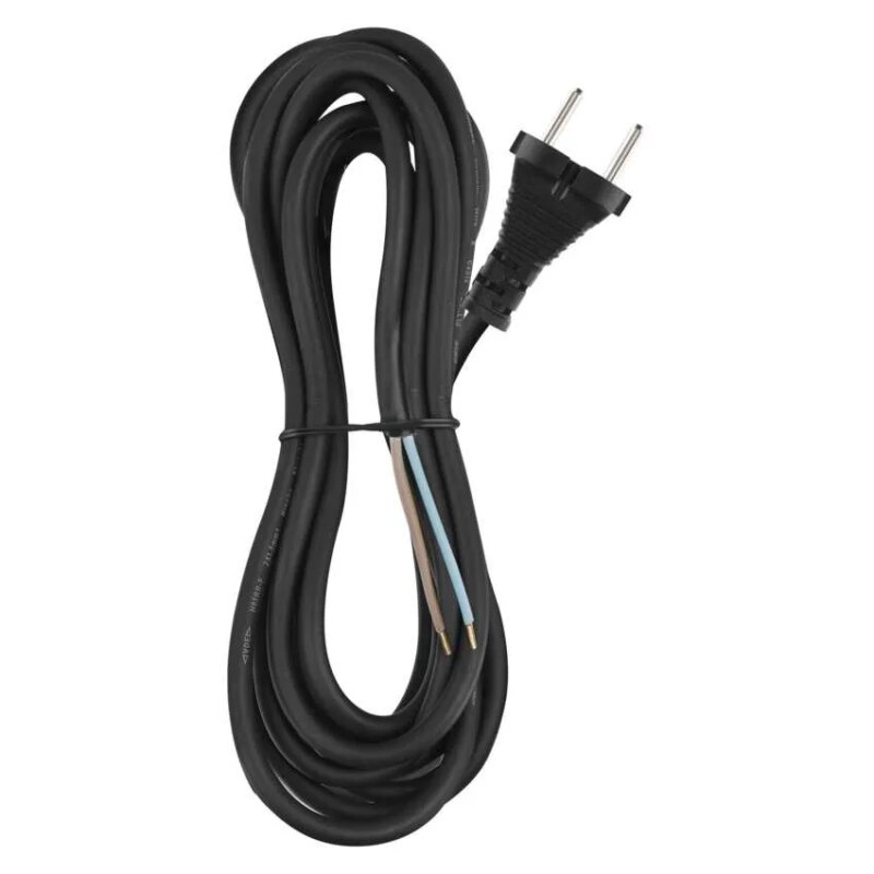 Cablu de alimentare EMOS S03350 nedetasabil flexibil izolatie cauciuc 2x1.5mm2 5m negru