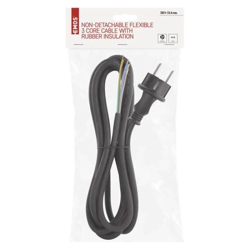 Cablu De Alimentare Emos S03450 Flexibil Izolatie Cauciuc 3x25mm2 5m