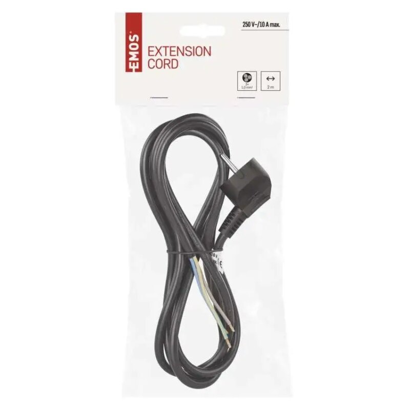 Cablu de alimentare EMOS S18312 flexibil izolatie PVC 3x1mm2 2m negru 2 Cablu De Alimentare Emos S18312 Flexibil 3x1mm2 2m