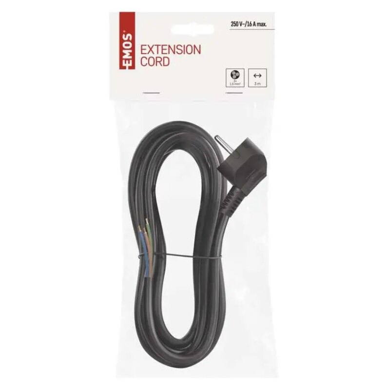 Cablu de alimentare EMOS S18323 flexibil izolatie PVC 3x1.5mm2 3m negru 2 Cablu De Alimentare Emos S18323 Flexibil 3x15mm2 3m