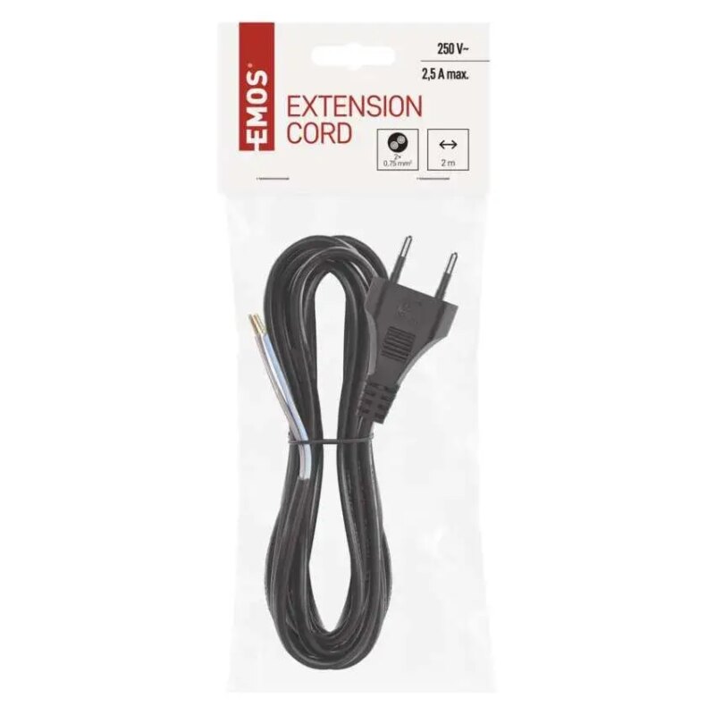 Cablu de alimentare EMOS S19273 flexibil izolatie PVC 2 0.75mm2 3m negru 2 Cablu De Alimentare Emos S19273 Flexibil 2 075mm2 3m