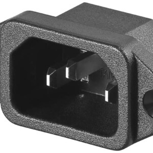 Conector AC C14 tata montare pe panou 250V 10A conform VDE Goobay 12955