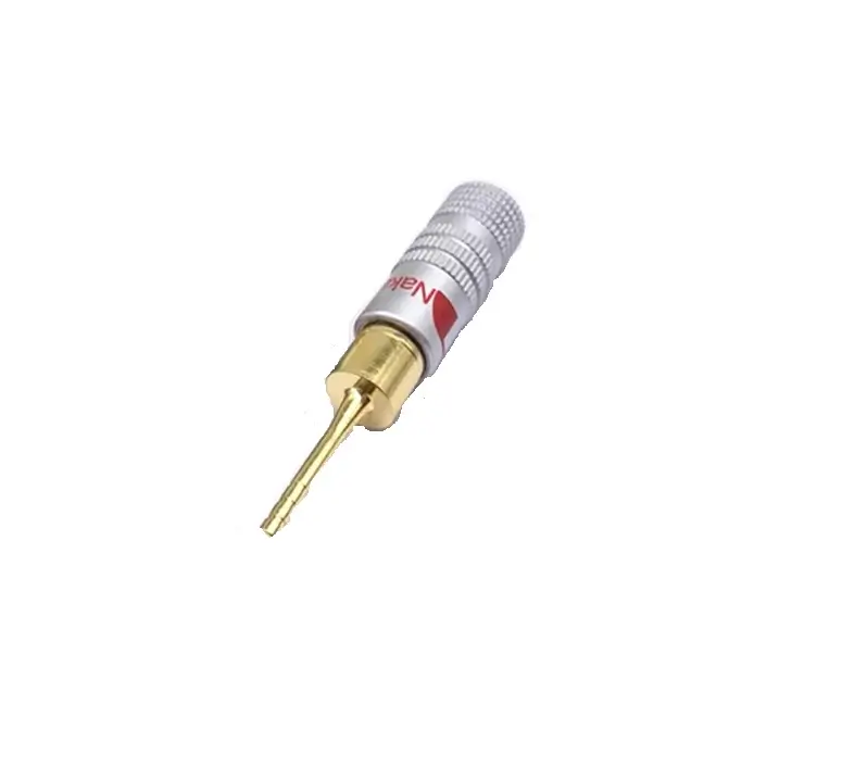 Mufa banana tata 2mm metal cu surub si inel rosu Mufa banana tata 2mm metal cu surub si inel rosu