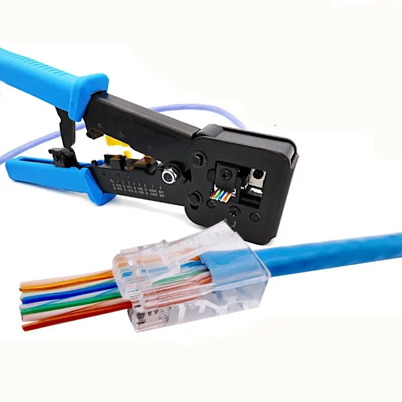 Mufa UTP CAT6 RJ45 8P8C pass trough cu trecere pentru cablu rotund 1 Mufa Utp Cat6 Rj45 8p8c Pass Trough Cu Trecere Pentru Cablu Rotund