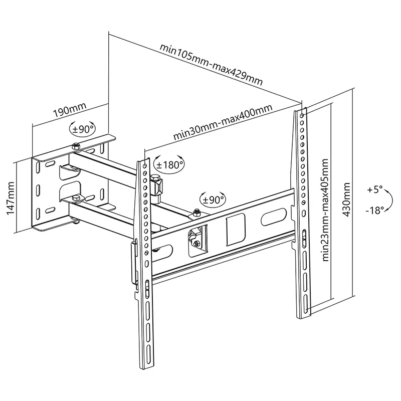 Suport TV de perete Cabletech UCH0197-1 pentru 32-55 inch 35Kg 3 Suport Tv De Perete Cabletech Uch0197 1 32 55 Inch