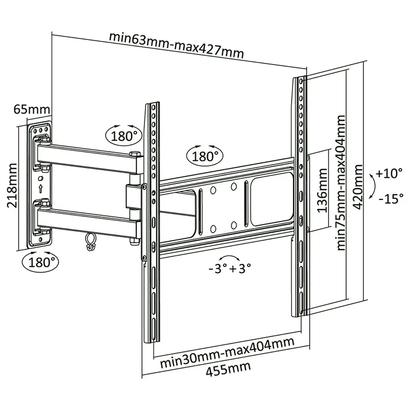 Suport TV de perete Cabletech UCH0204 pentru 32-55 inch 35Kg 16 Suport Tv De Perete Cabletech Uch0204 32 55 Inch