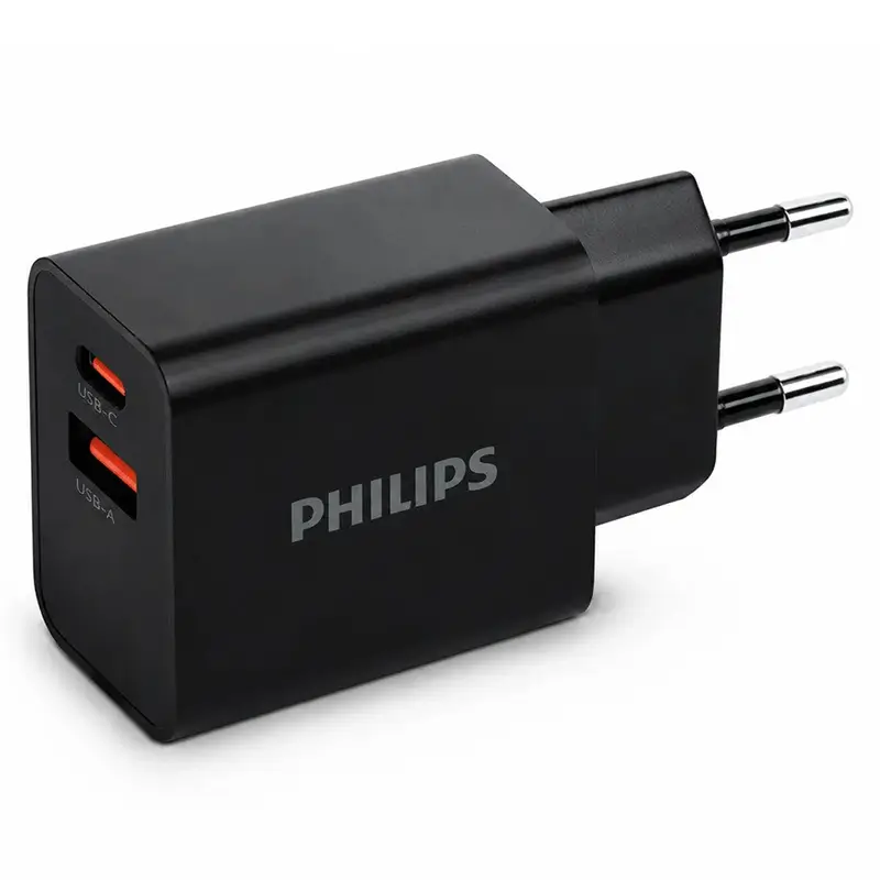 Alimentator retea USB-A +USB C PD 20W PHILIPS DLP4325AB Alimentator retea USB-A +USB C PD 20W PHILIPS DLP4325AB