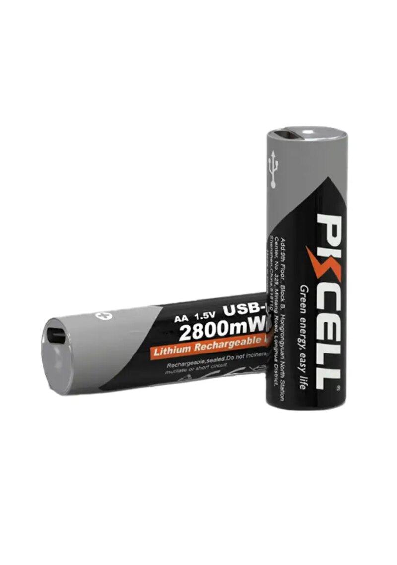 Set 2 Baterii Pkcell Reincarcabile Aa R6 Li Ion 15v 2800mwh Usb C