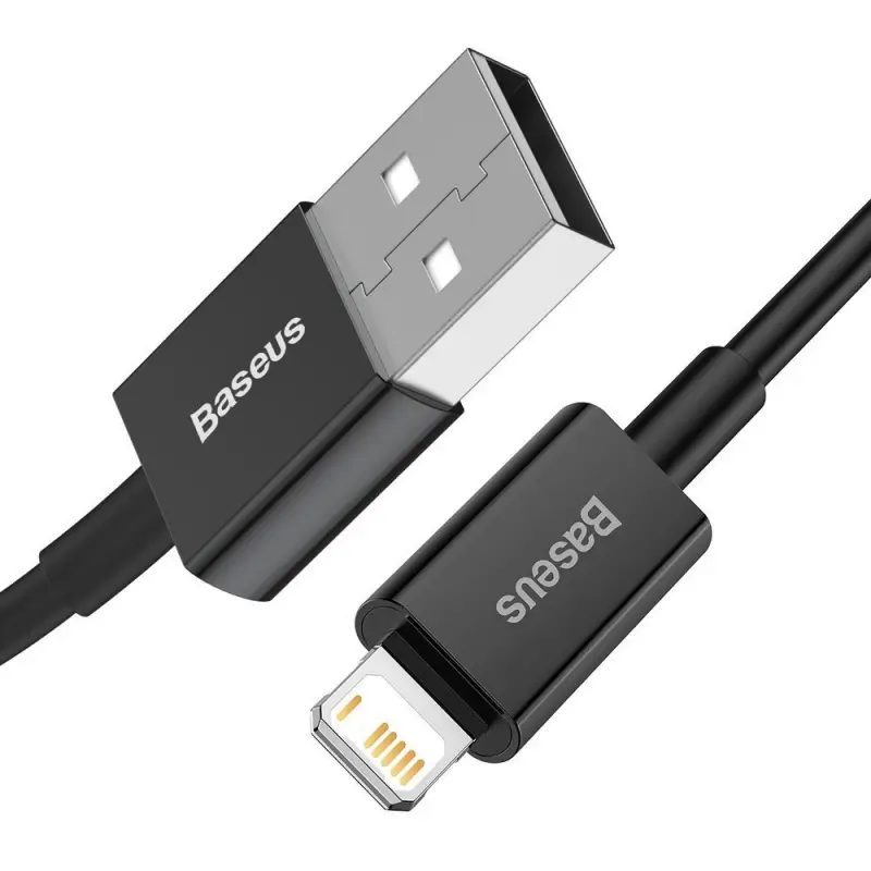 Cablu Baseus Calys Co1 Usb Lightning 2m 24a Negru Silicon Suport Apple Pd Power Delivery Date